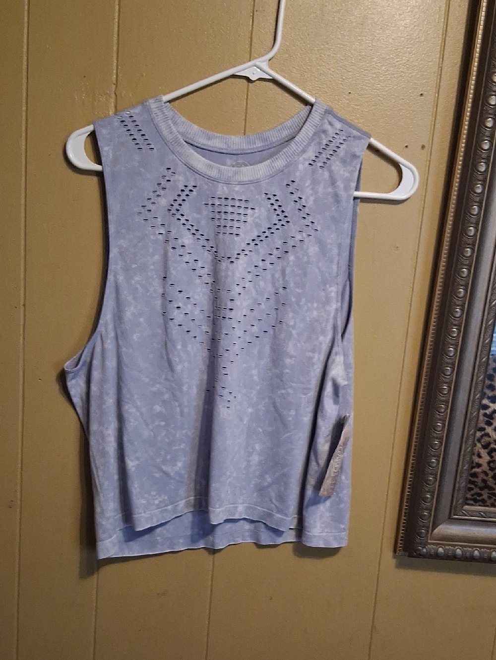 Lavender Perforated Front Muscle Tank - Women